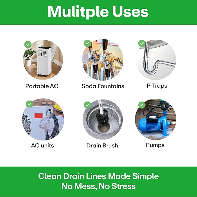Sylvan AC Drain Line Cleaner | 2x 16 Oz (8 Uses) | 12 Month Supply | Made in USA | Universal Compatibility | Removes Clogs and Buildup from HVAC Condensate Lines | Air Conditioner Unclogger