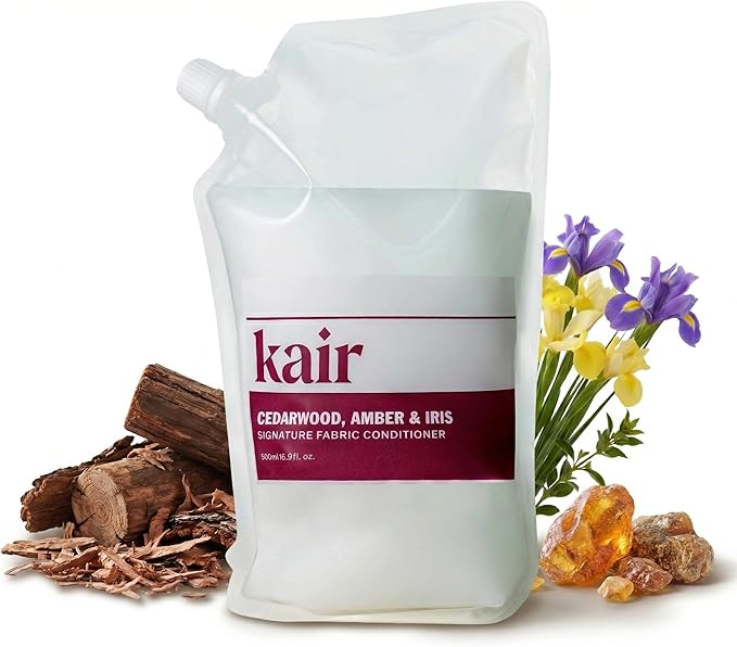 Kair Signature Fabric Conditioner Refill - Cedarwood, Amber & Iris | Plant-Based Fabric Softener, 16.9 Fl Oz, Vegan, Cruelty-Free, Biodegradable, Anti-Static Softens & Protects Fibers