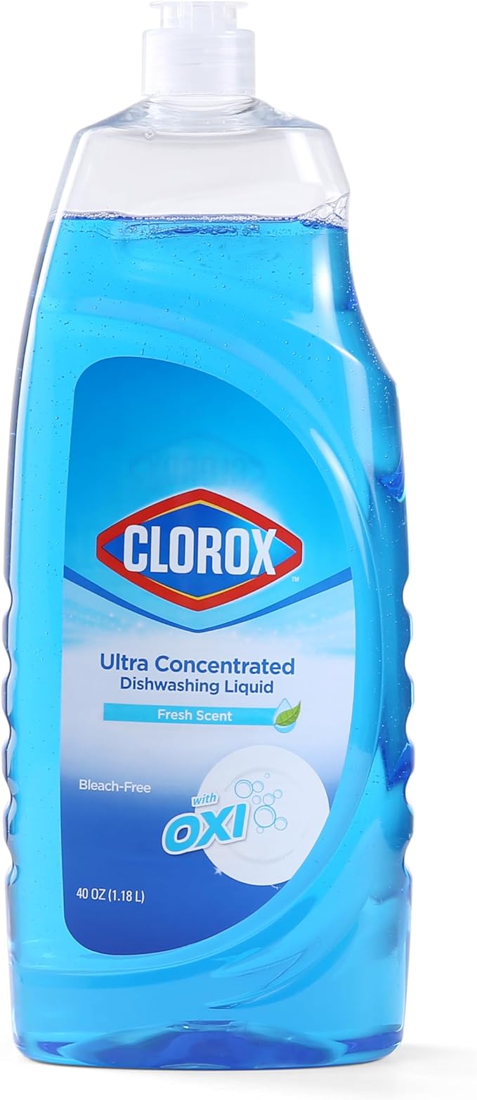 Clorox Ultra Concentrated Liquid Dish Soap with OXI, Fresh Scent - Dishwashing Detergent, Bleach-Free Formula Powers Through Grease, 40 Fl Oz