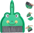 Green Small Dustpan and Brush Set Cute Mini Hand Broom and Dustpan Set Portable Durable Desktop Cleaning Supplies for Tabletop Debris Keyboards