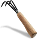 Garden Helper Triple Claw Root Hook for Plants - Bonsai Repotting Tool - Heavy Duty Hardened Steel Blade with Ergonomic Wood Handle