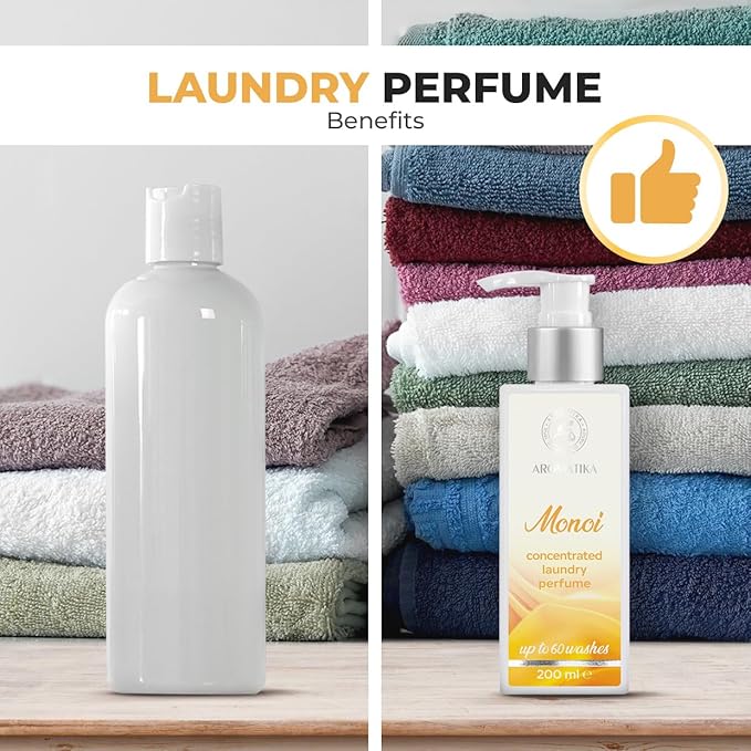 Concentrated Laundry Perfume Monoi – 200 ml – Liquid Laundry Fragrance – Linen Freshener – Exotic Scent