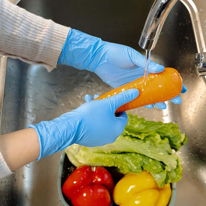 Nitrile Disposable Gloves, Latex-Free & Powder-Free, Ideal for Cleaning, Food Prep and Household Use