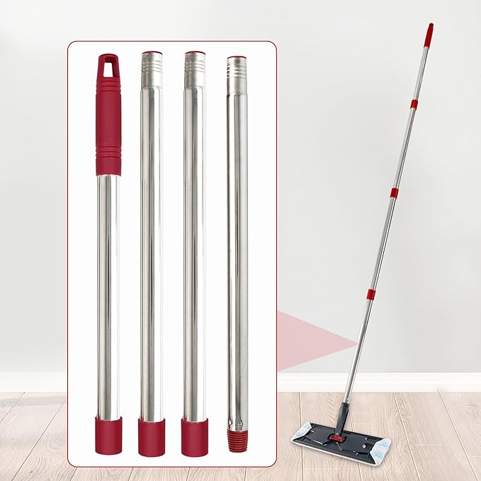 Mop Handle for Ocedar, Mop Handle for O Cedar, Spin Mop Replacement Handle for O Cedar, 4 Section 30" to 58" Mops Handles for Cedar Spin Mops & H2pro Flat Mop