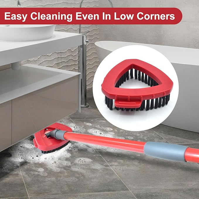 Scrub Brush Mop Head Replacement for O Cedar RinseClean 2 Tank System Spin Mop Head Base,Scrubber Mop Brush Head for Ocedar Mop Scrub Brush Head Hard Bristle Scrub Brush Floor Cleaning, Not for 1 Tank