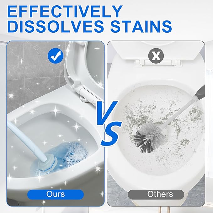 120 Count Toilet Wand Refills for Clorox, Disposable Head Compatible with Clorox ToiletWand Cleaning System, Upgrade Fiber Bowl Cleaner Brush for Closestool Cleaning.（not included brush rod）