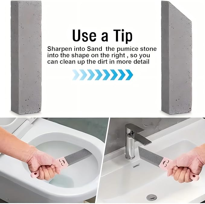 6 Pack Pumice Stone for Cleaning,Pumie Scouring Stick with Handle, Heavy Duty Toilet Pumice Stone for Toilet, Hard Water Toilet Ring Remover, for Toilet, Pool Tile, Sink, and Bathroom