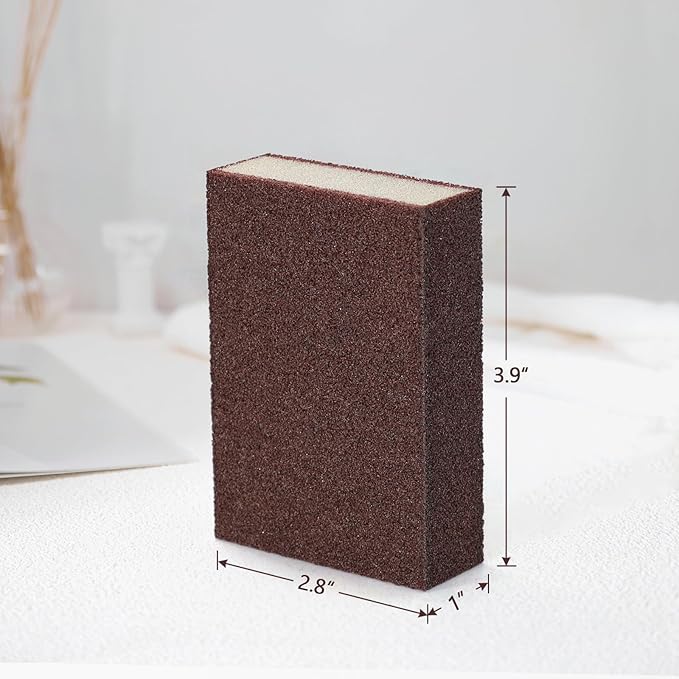 Magic Carborundum Sponge, 12pcs with 2 Handles Rust Foam Cleaning Eraser for Pots, Pans, Sink, Grill, Household Cleaning Emery Sponges for Kitchen, Bathroom