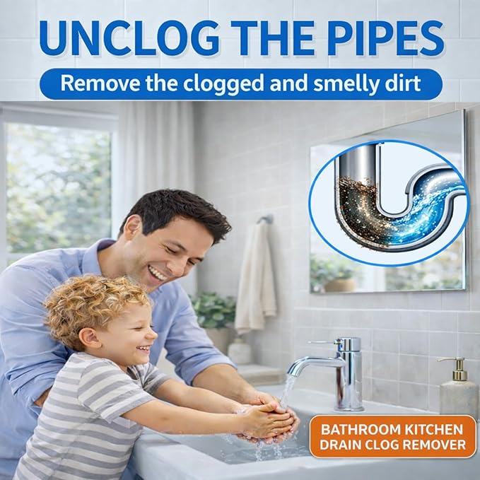 Drain Clog Remover, Liquid Plumber Drain Cleaner, Sink Cleaner Garbage Disposal and Deodorizer, Pipe Cleaners for Shower or Sink Drains, Professional Toilet Unclogs and Removes Hair, Blockage (2 pcs)