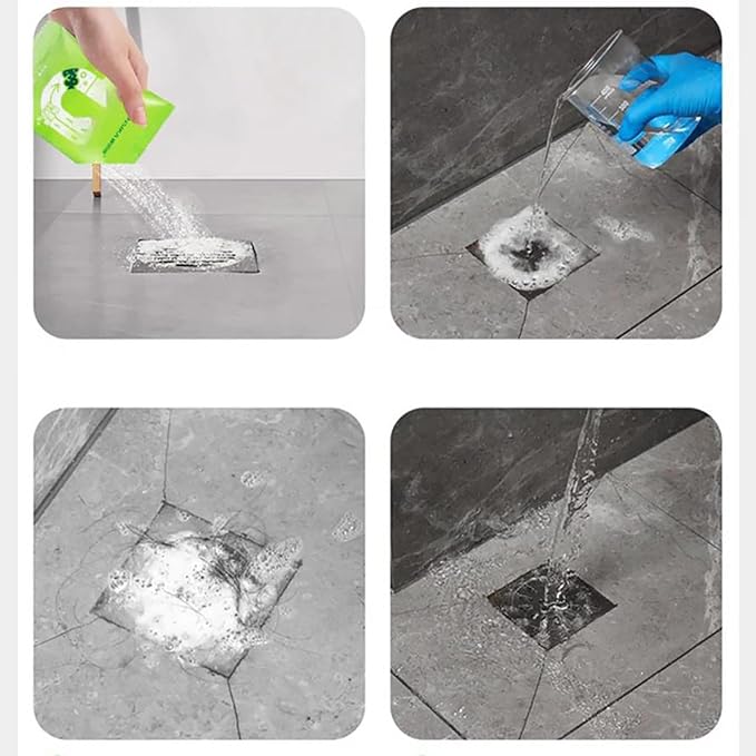Powerful Pipe Dredging Agent - High Speed Drain Cleaner Foaming Powder, Wild Sink and Drain Cleaner Powder, Fast Foaming for Kitchen/Bathroom/Toilet Pipeline Quick Cleaning Tool (3Pcs)