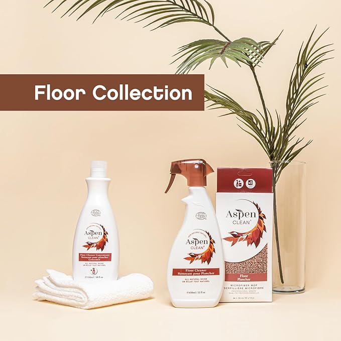 AspenClean Natural Floor Cleaner Concentrate | Makes 18 Bottles | EWG Verified | Safe for Tile, Wood & Laminate | 18 fl oz
