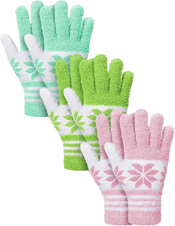 Patelai 3 Pairs Microfiber Plant Dusting Gloves Leaf Cleaning Gloves for Indoor Plants, Blinds, Furniture, House (Yellow,Pink,Blue,White,Large)