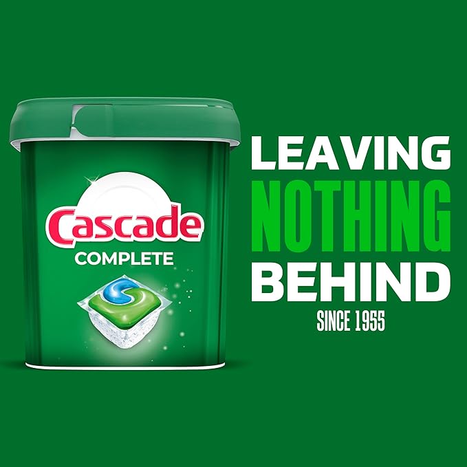 Cascade Complete Action Dishwasher Detergent Pods Fresh Scent Dishwasher Pods and Tablets, Powerful Dishwashing Detergent for Spotless Dishes, Grease-Fighting Dish Pods and Dish Tabs, 43 Count