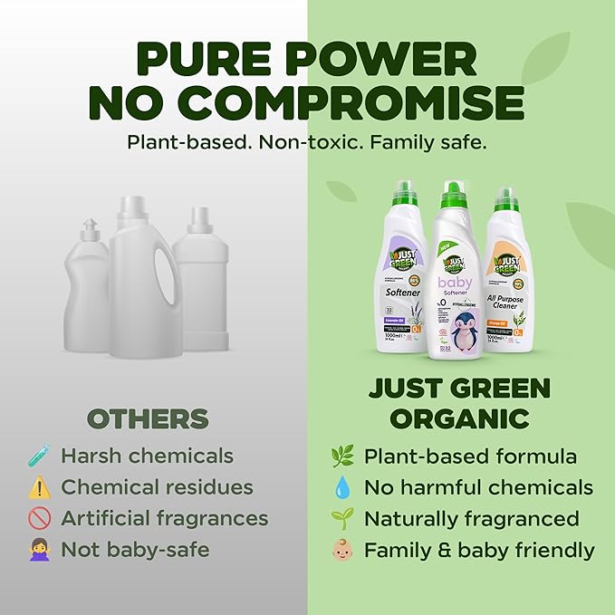 Baby Fabric Softener, Plant-Based Liquid Fabric Softener, Non-Toxic, Hypoallergenic, Fragrance-Free, EcoCert Certified, Vegan, Static Control, 32 Washes, 34 fl oz (1000 ml)