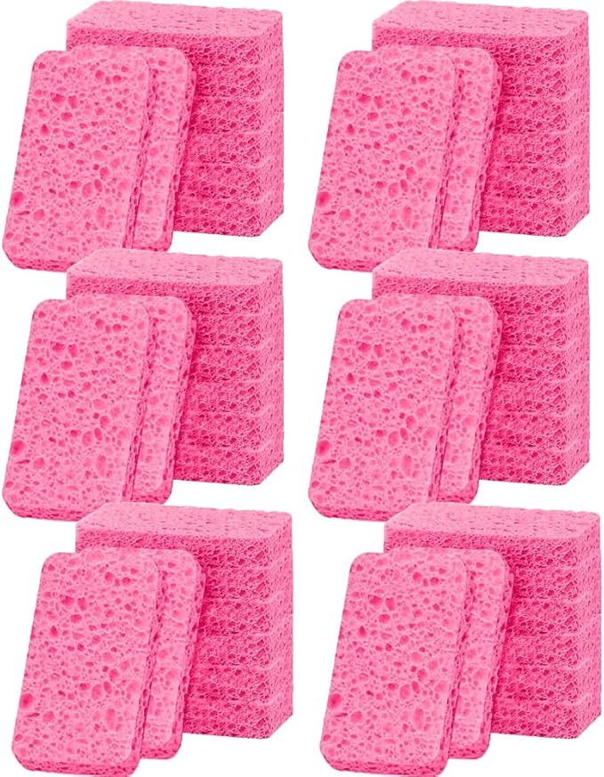 36 - Pack Non-Scratch Scrub Sponges - Sponges for Dishes and Washing Dishes, Cleaning Sponges for Kitchen Home and More（Pink）