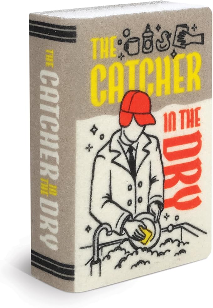 Genuine Fred Neat and Novel Chapter 2, Book Kitchen Sponges, Set of 3 Multi-Layer Sponges with Classic Book Cover Designs, Funny and Functional Gift for Book Lovers