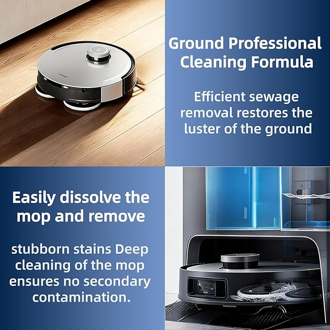 1L Floor Cleaner,Compatible with ECOVACS DEEBOT T30S COMBO / T30S / X2 COMBO / X2 OMNI / T20 OMNI / X1 OMNI / X1 TURBO / T10 OMNI / X9 Pro OMNI,Deep Cleans for Multiple Hard Floors.(2 bottle)