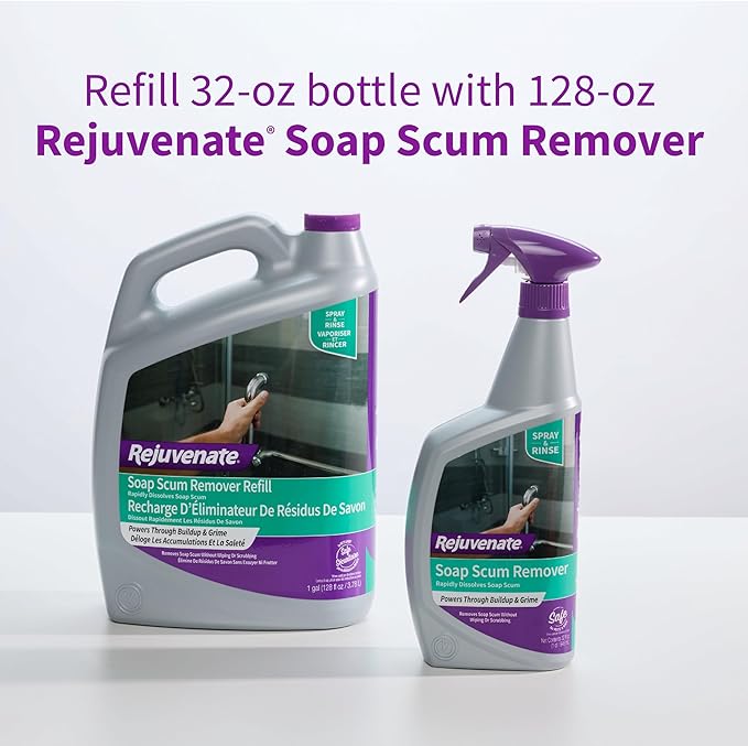 Rejuvenate Soap Scum Remover Refill Easily Dissolves Soap Scum Without Scrubbing, 1 Gallon