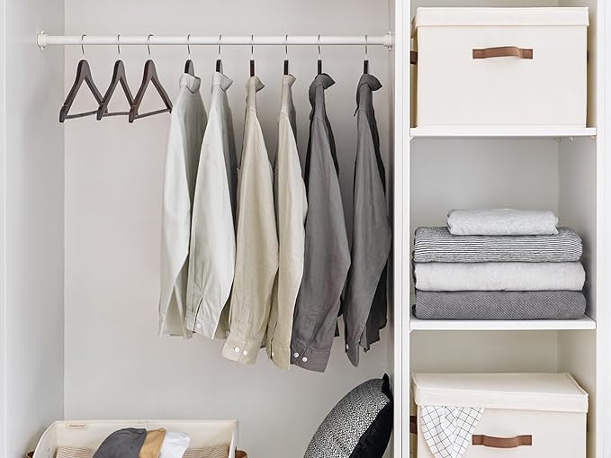 StorageWorks Wooden Hangers 30 Pack, Wood Coat Hangers for Closet, Heavy Duty Clothes Hangers for Suits, Shirts, Pants, Jackets, Walnut Color