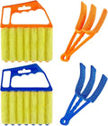 Window Blinds Cleaner, Blinds Cleaner Tool Blind Cleaner Duster Tool Set with Microfiber Rollers and Groove Brushes, Compact Cleaning Tools for Vents, Shutters and Household Dusting (4-Pack)