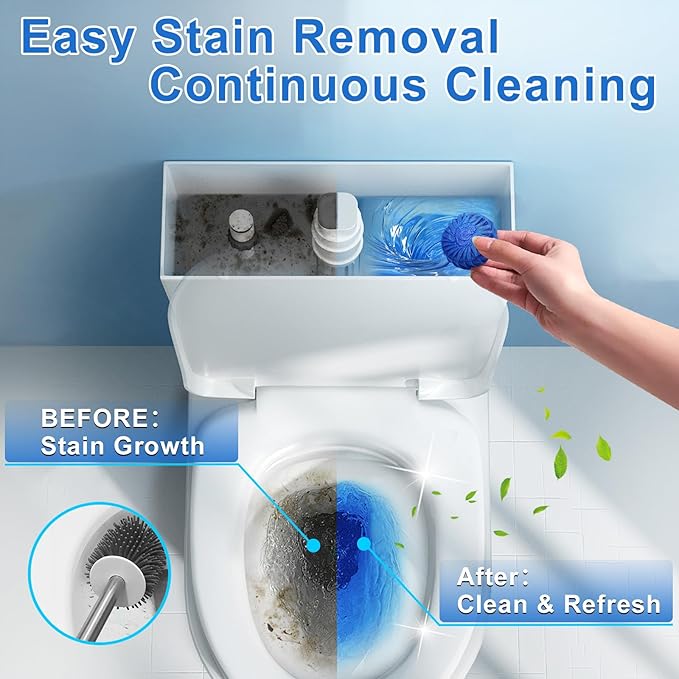Toilet Bowl Cleaner Tablets 32 Packs-85oz, Ultra-Clean Blue Cleaners for Deodorizing & Descaling, Long-Lasting Automatic Toilet Tank Cleaners, Against Tough Stains