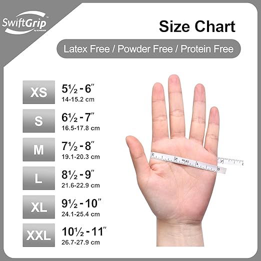Disposable Nitrile Exam Gloves, 3-mil, Medium, Box of 50, White Nitrile Gloves Disposable Latex Free for Medical, Cleaning, Cooking & Esthetician, Food-Safe, Powder-Free, Non-Sterile