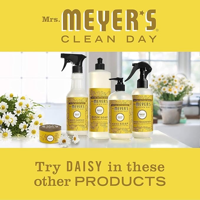 Mrs. MEYER'S Variety, 1 Room Freshener, 8 OZ, 1 Liquid Dish Soap, 16 OZ, 1 Liquid Hand Soap,12.5 OZ, 1 Multi-Surface Cleaner 16 OZ, 1 CT (Daisy)
