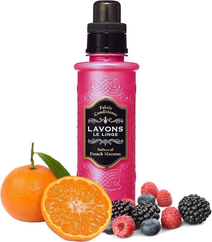 LAVONS Natural Fabric Conditioner for Sensitive Skin, Plant-Based Laundry Softener for Baby & Pet, Reduces Fabric Wrinkles, Long-Lasting Scent & Odor Control from Japan, FRENCH MACARON, 20.3 Fl Oz