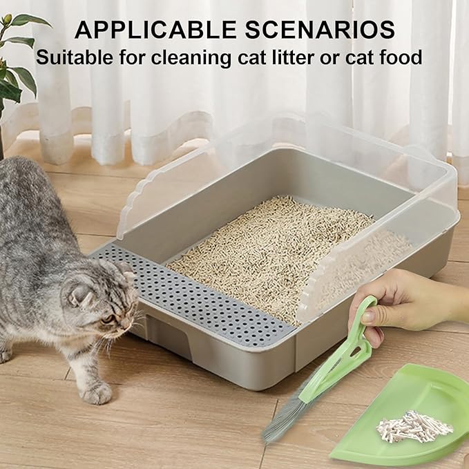 6PCS Small Dustpan and Brush Set, Mini Dust Pan and Brush, Hand Broom and Dustpan Set, for Cat Litter, Kitchen, Tables, Countertops, Cars, etc.