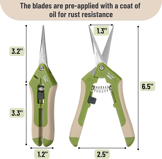 Mr. Pen- Gardening Scissors, 6.5 Inch, Green, Pruning Shears for Gardening with Straight Stainless Steel Blade, Plant Trimming Scissors, Garden shears, Garden Scissors, Gardening Shears, Hand Pruners