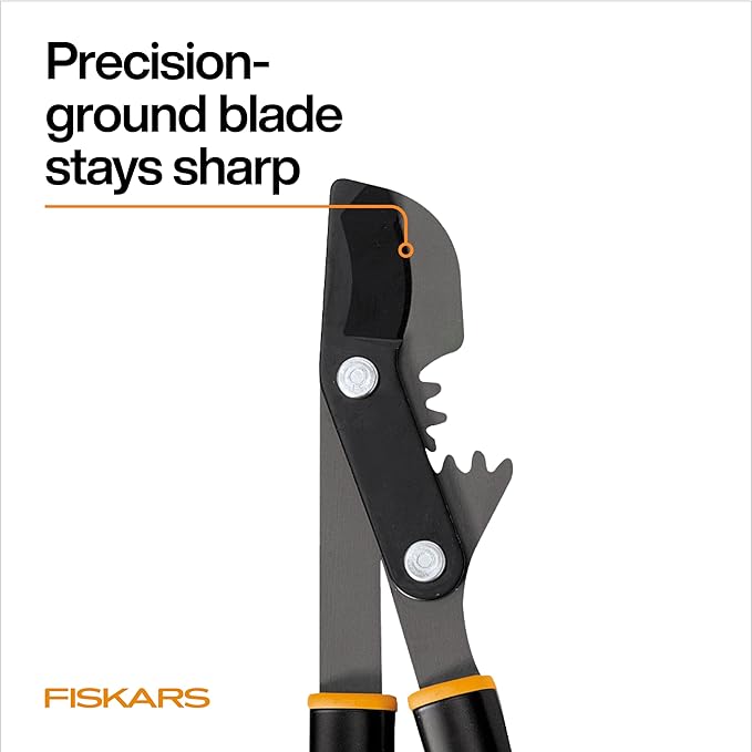 Fiskars 32" PowerGear Bypass Loppers, Patented Mechanism Multiplies Force 3x to Reduce Strain, Heavy-Duty Precision-Ground Steel Blade for Living Growth, Trims Tree Branches up to 2" Diameter