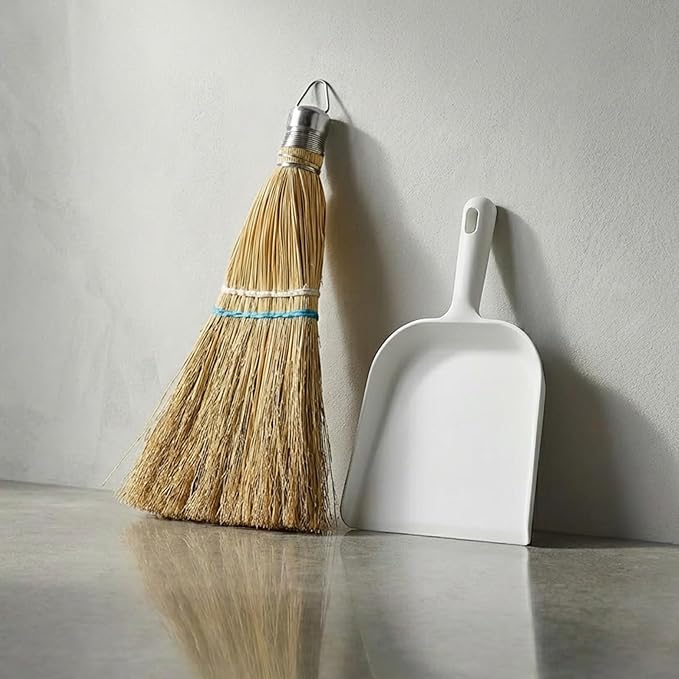 3 Pcs 12 Inch Whisk Broom Hand Held Handmade Mini Corn Broom Straw with a Solid Metal Hang Design for Multi Surface Sweeping Outdoor Car Porch Debris Dust Dirt Driveway Sidewalks Halloween