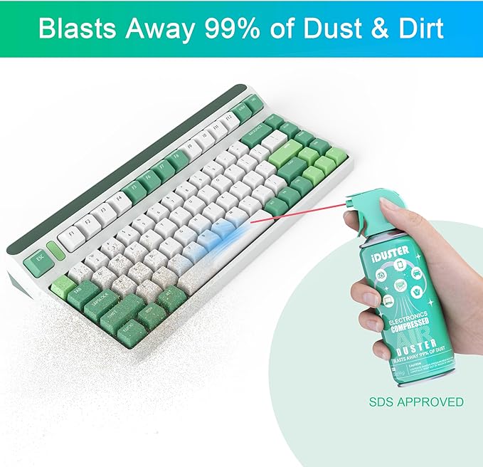 iDuster Compressed Canned Air Duster for Computer - Disposable Electronic Keyboard Cleaner for Cleaning Duster, 3PCS(3.5oz)