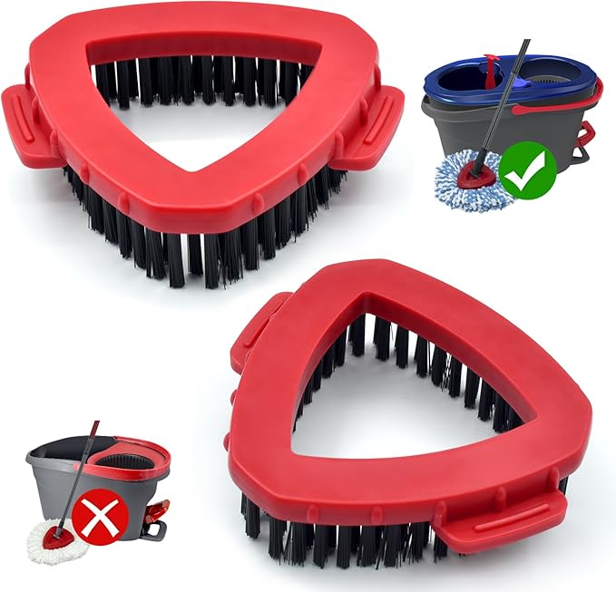 Scrub Brush Mop Head Replacement for O Cedar RinseClean 2 Tank System Spin Mop Head Base,Scrubber Mop Brush Head for Ocedar Mop Scrub Brush Head Hard Bristle Scrub Brush Floor Cleaning, Not for 1 Tank