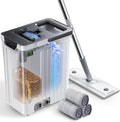 Mop and Bucket Set | Auto-Spray Cleaning | Dirty Water Separation Keep Water Fresh | Flat Mop & Bucket with Scraper | 3X Washable Pads | Mops for Floor Cleaning All Floors Tile Wall Window