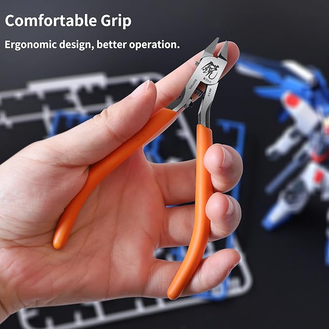 RUITOOL Model Nippers, Model Tools for Advancers to Repair and Fix Plastic Models, Ultra-thin Single Blade Model Nipper, Non-slip Grip 4.7 Inch Sprue Cutter for Plastic Model Building
