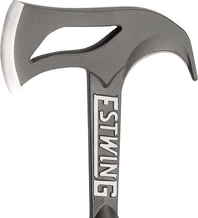 ESTWING Hunter's Axe - 14.25" USA Made Forged Steel Hatchet with Gut Hook & Hi-Vis Orange Shock Reduction Grip - EOHA