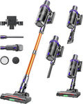 Cordless Vacuum Cleaner, 450W 48KPA 60Mins Vacuum Cleaners for Home,Anti-tangle Wireless Vacumm,Rechargeable Vacuum With Green Light,Powerful Stick Vacuum for Carpet/Hardwood Floors,Pet Hair,Purple