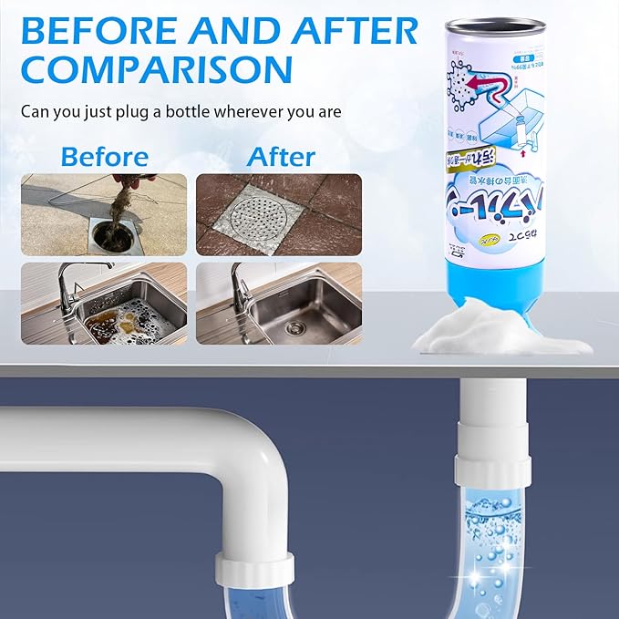 Foaming Drain Cleaner,Drain Clog Remover – Sink Cleaner and Deodorizer,Foaming Cleaners for Kitchen, Sinks, Shower Drains,Tubs(2pcs)