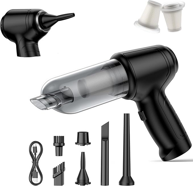 Handheld Car Vacuum Cleaner 12 Handheld Car Vacuum - 15000Pa Cordless Wet/Dry, 120W High Power with Complete Accessory Kit for Cars, Pet Hair, Home & Office Black