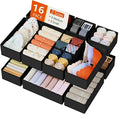 DIMJ Drawer Organizer Clothes Storage - 16 Pack Baby Dresser Organizer for Nursery, Foldable Drawer Dividers for Bedroom Closet Organization, Fabric Storage Bins for Socks, Underwears, Bras