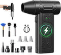 fourq Compressed Air Duster,Mini Vacuum Cleaner 2-in-1,4000 mAh,130,000 RPM Brushless Motor,8000Pa，120MPH/1.1LB Thrust Car Dryer Air Blower for Car Cleaning,Computer Cleaning