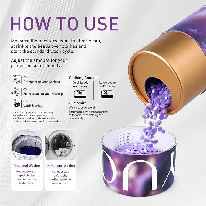 YUCO Scent Beads Laundry Natural,Ultra-Concentrated Two-Color Laundry Beads,Effective Fabric Deodorizer,Soften,Static Free,Microcapsule Technology Scent Lock Fresh Last 12Weeks(Rose Sandalwood,12.6OZ)