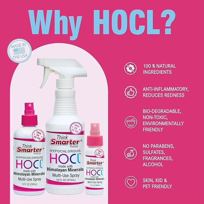 Multi-Use Spray | 2 oz | Alcohol-Free HOCl Spray for Skin, Hands, & Surfaces | Fragrance-Free Formula | Gentle, Everyday Cleanser for Home & Travel