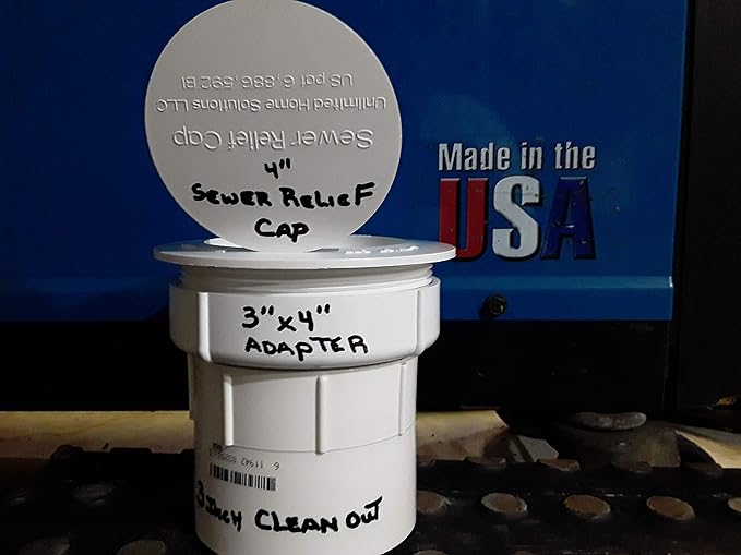 The Original 3" x 4" Home-Saver Combination Sewer Relief Cap - Made in the USA