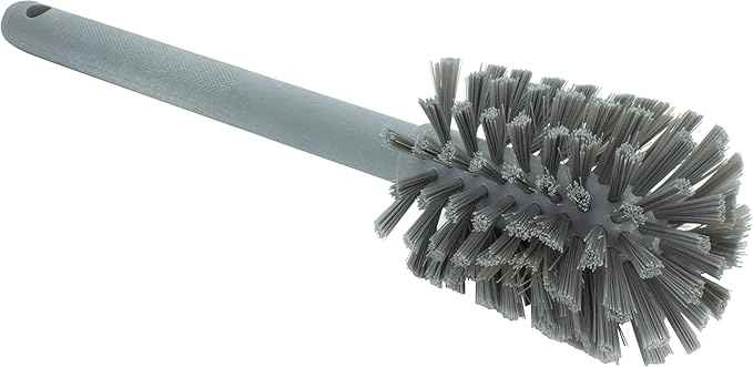 SPARTA 12 Inch Bottle Brush with Polyester Bristles and Plastic Handle, Color Coded, Large Round Head Cleaner for Bottles Jars and Food Service Equipment, Gray