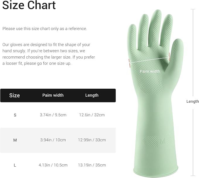 ThxToms 4 Pairs Reusable Rubber Gloves, 13" Natural Latex, 10mil Thick Heavy Duty Dishwashing & Cleaning Gloves, Non-Slip Grip, Multi-Color, Ideal for Kitchen, Bathroom, Car, & Garden Cleaning, Small