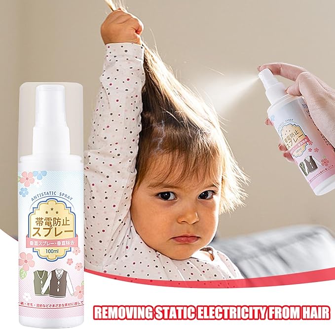 Anti Static Spray, 2 In 1 Instant Release, Static Remover Spray, Reduce Static Cling, Eliminate Static Shock (A)