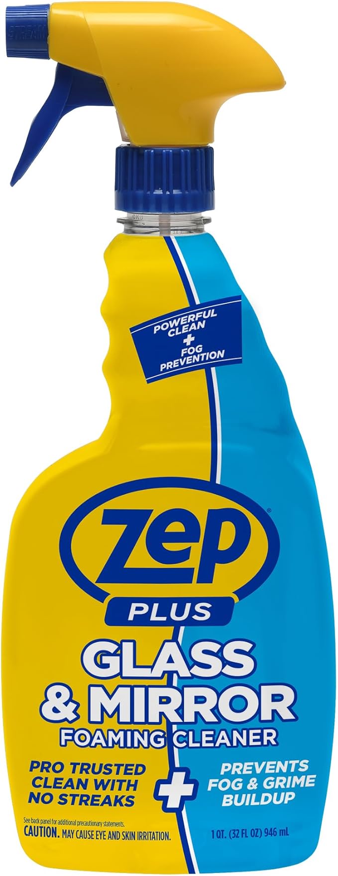 Zep Plus Glass & Mirror Cleaner - 32 Oz. (Case of 12) - R53812 - Keep Your Mirror and Glass Surfaces Clear + Streak-free While Also Preventing Mirror Fog…
