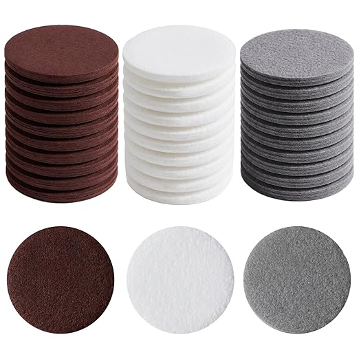 LemonRoad 5" Non Scratch Polishing Pad Hook & Loop Woven Discs, Non-Abrasive Finishing Pads, Buff & Polish Finished Surfaces, Wood Oil & Wax Application Conditioning Discs(White, Red, Gray,30 Pcs)